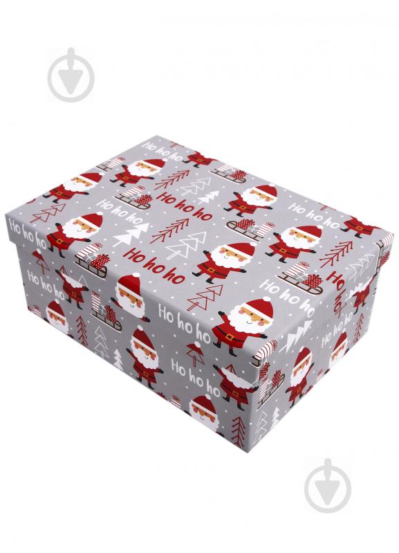 Коробка подарункова прямокутна сіра hohoho 19х13х7.5см 1110 - фото 1