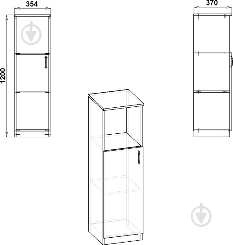 Шкаф Компанит КШ-16 венге - фото 3