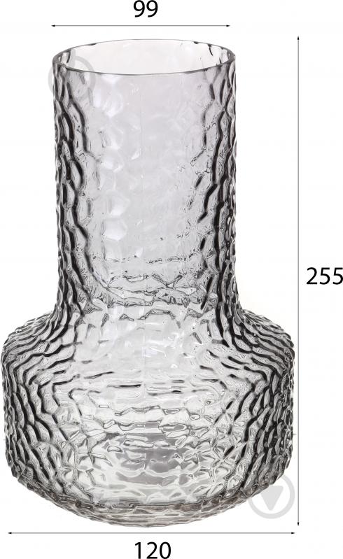 Ваза для цветов Texture 1026GRAY 26 см серая - фото 2