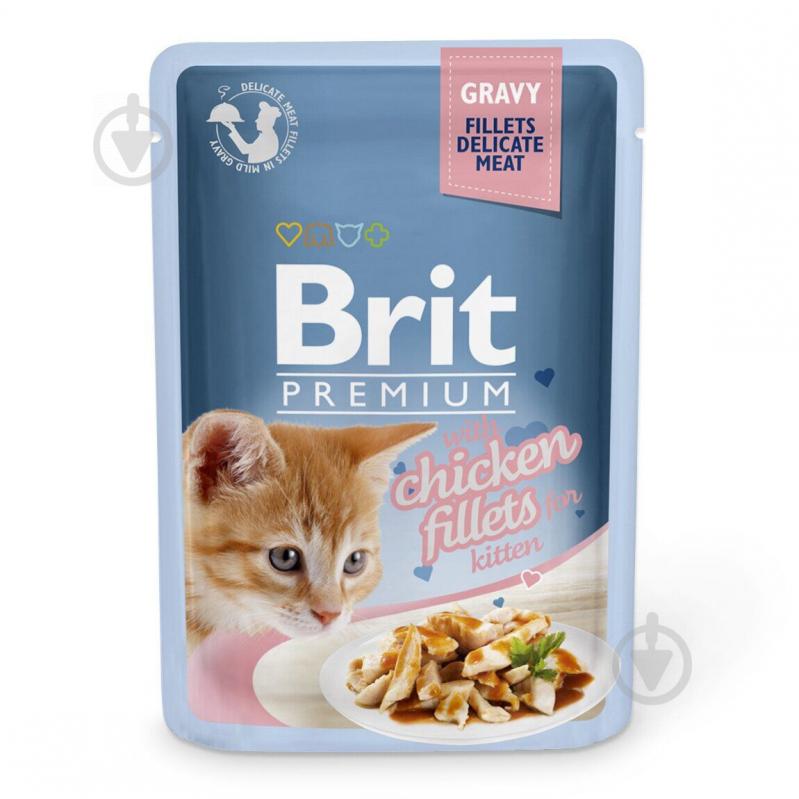 Корм Brit Premium для котят филе курки в соусе пауч 85 г - фото 1