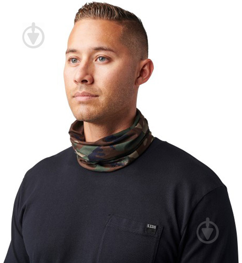 Мультифункциональный головной убор 5.11 Tactical БАФ Halo Neck Gaiter Woodland - фото 3