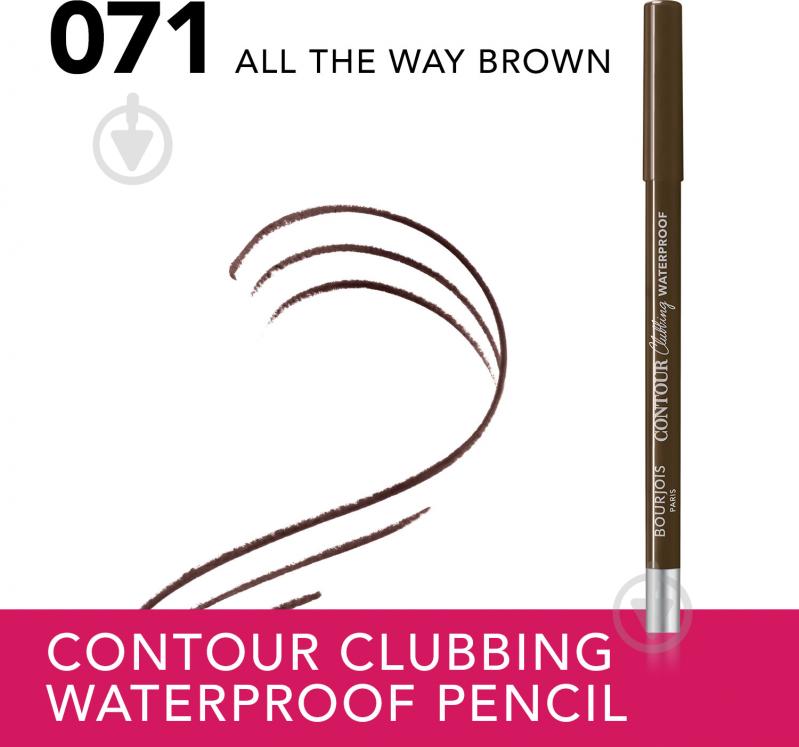 Карандаш BOURJOIS Contour Clubbing гелев водост (71) All The Way Brown 1,2 г - фото 3