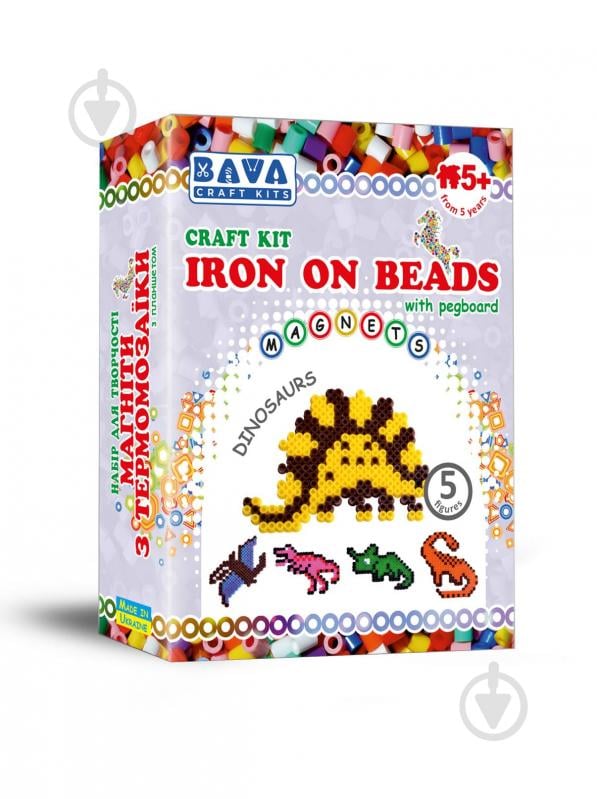 Термомозаїка Умняшка "Магніти з термомозаїки "Динозаври" ТМ-001 - фото 1