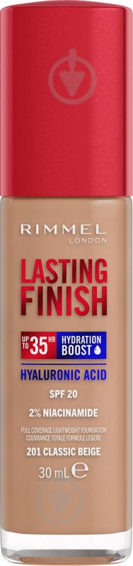 Тональная основа Rimmel London LASTING FINISH 35H (201) Classic Beige 30 мл - фото 1