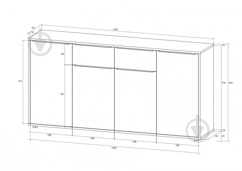 Комод SOKME Нала 3Д4Ш белый /белый - фото 2 Комод SOKME Нала 3Д4Ш белый /белый - фото 2