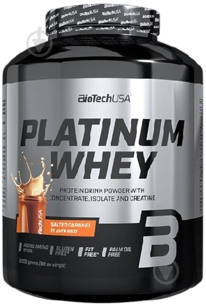Протеин BioTechUSA Platinum Whey IER-2917 сладкая карамель 2000 г - фото 1