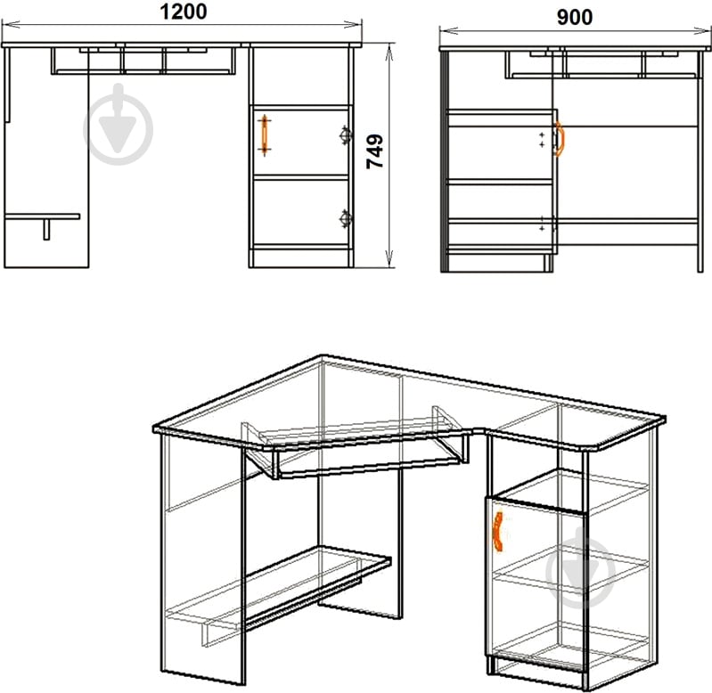 УЦЕНКА! Стол компьютерный Компанит СУ-13 венге (УЦ №2) - фото 13