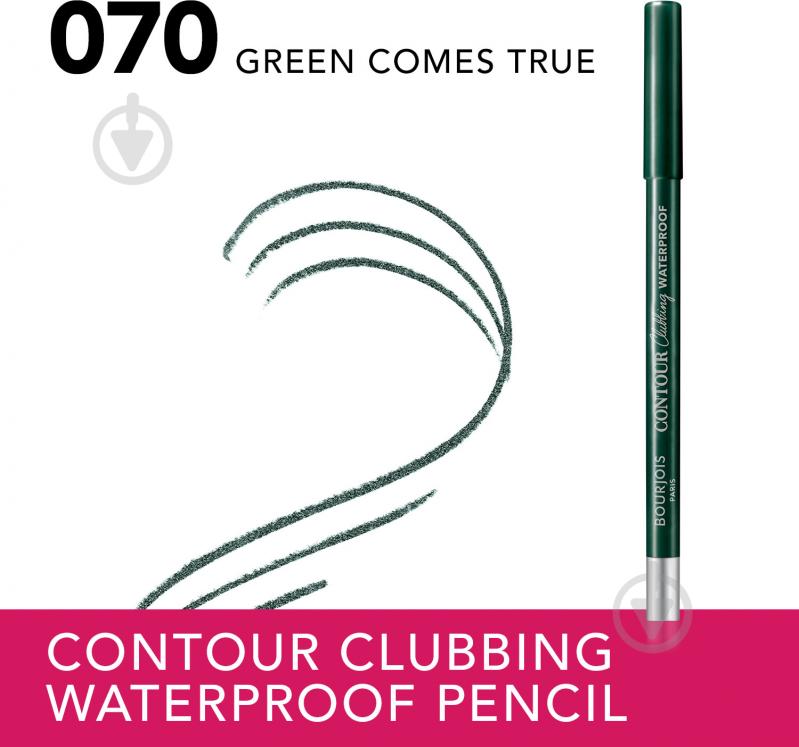 Карандаш BOURJOIS Contour Clubbing гелев водост (70) Green Comes True 1,2 г - фото 3