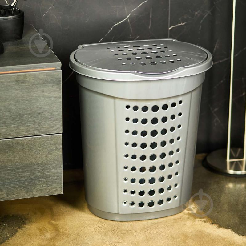 Кошик для білизни Алеана 568х504х394 мм 60 л сірий - фото 2