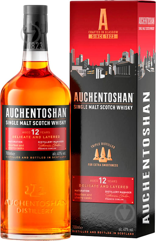 Віскі Auchentoshan 12 років витримки 40% (5010496001769) 0,7 л - фото 1