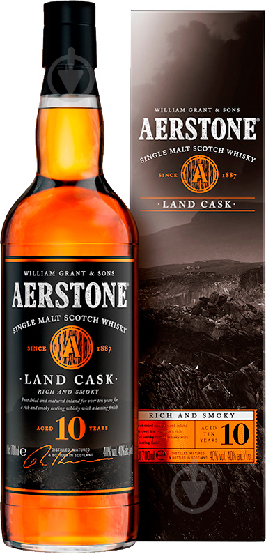 Віскі Aerstone Land Cask 10 років витримки 40% (5010327415291) 0,7 л - фото 1