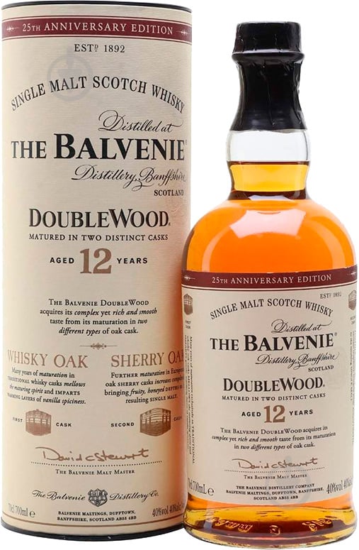 Віскі The Balvenie Doublewood 12 років витримки 40% (5010327505138) 0,7 л - фото 1