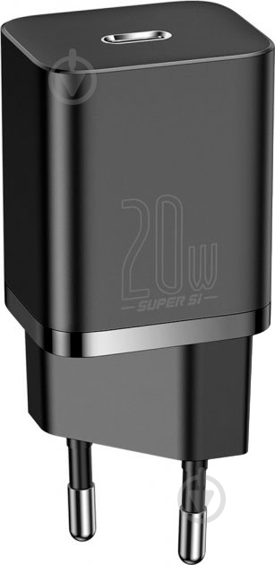 Сетевое зарядное устройство BASEUS Super Si USB-C 20W (CCSUP-B01) Black - фото 1
