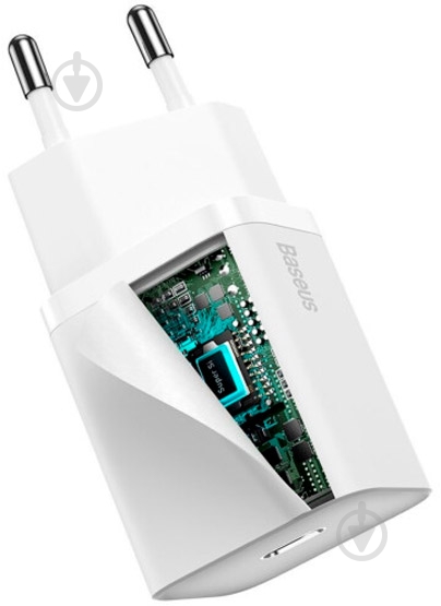 Сетевое зарядное устройство BASEUS Super Si USB-C 20W (CCSUP-B02) White - фото 4