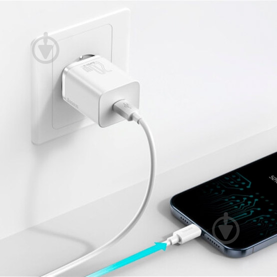 Сетевое зарядное устройство BASEUS Super Si USB-C 20W (CCSUP-B02) White - фото 8