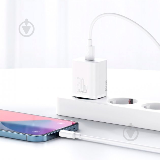 Сетевое зарядное устройство BASEUS Super Si USB-C 20W (TZCCSUP-B02) White - фото 11 Сетевое зарядное устройство BASEUS Super Si USB-C 20W (TZCCSUP-B02) White - фото 11