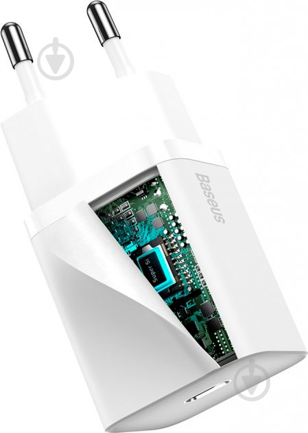 Сетевое зарядное устройство BASEUS Super Si USB-C 20W (TZCCSUP-B02) White - фото 5 Сетевое зарядное устройство BASEUS Super Si USB-C 20W (TZCCSUP-B02) White - фото 5