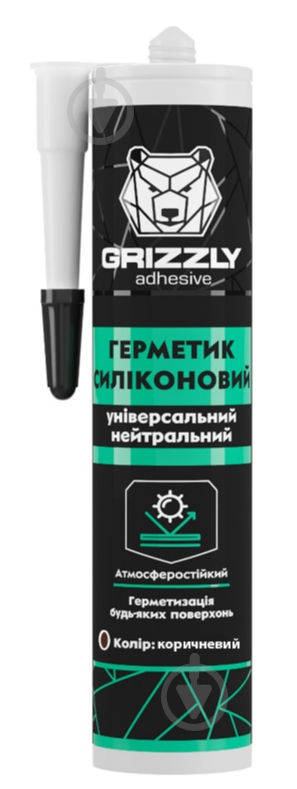 Герметик силиконовый Grizzly универсальный коричневый 280 мл - фото 1
