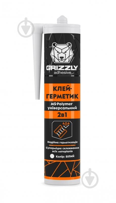 Клей-герметик Grizzly на основі MS-полімерів 280 мл білий - фото 1 Клей-герметик Grizzly на основі MS-полімерів 280 мл білий - фото 1