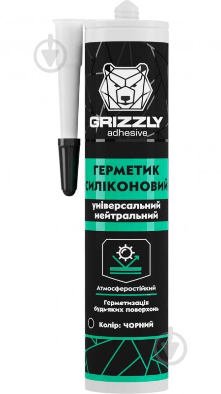 Герметик силіконовий Grizzly універсальний чорний 280 мл - фото 1