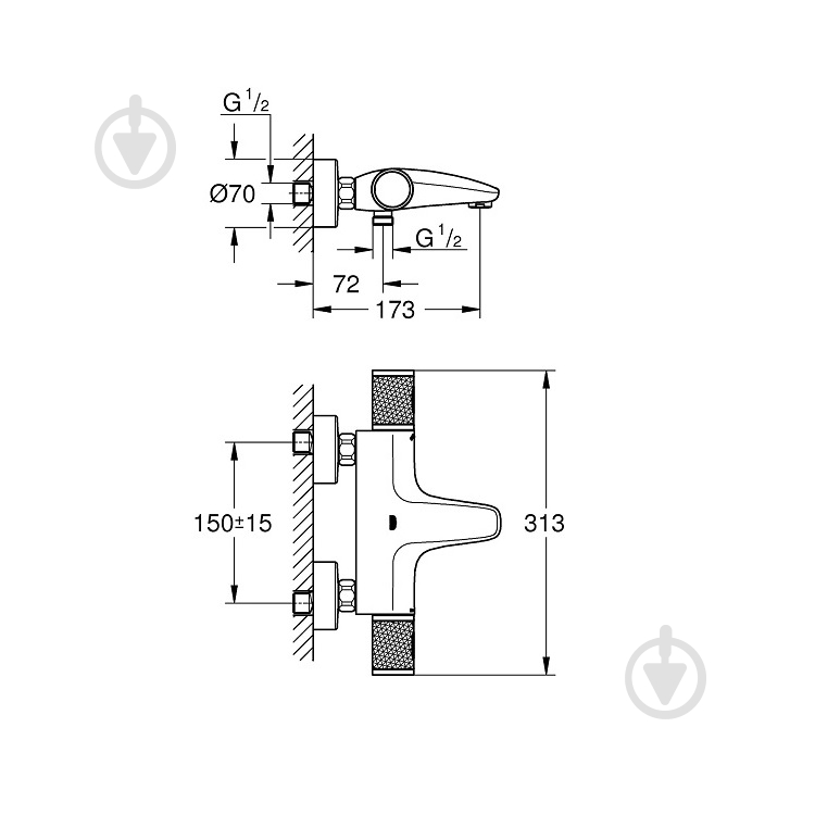 Термостат Grohe Precision Feel для ванны 334788000T - фото 6 Термостат Grohe Precision Feel для ванны 334788000T - фото 6