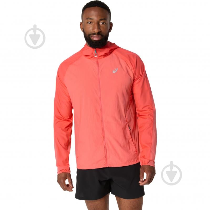 Куртка мужская Asics ROAD PACKABLE JACKET 2011D084-700 р.S оранжевая - фото 1