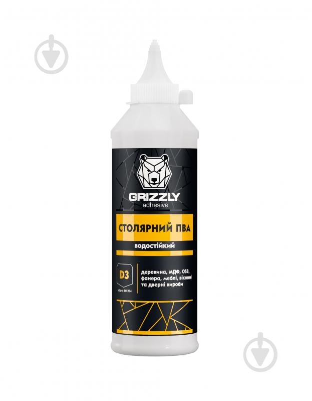Клей ПВА Grizzly столярный водостойкий 0,5кг - фото 1 Клей ПВА Grizzly столярный водостойкий 0,5кг - фото 1