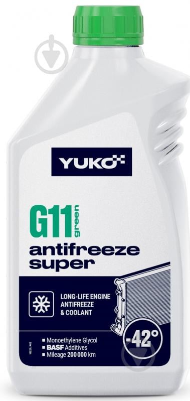 Антифриз YUKO Antifreeze Super G11 - 42 1 л 1 кг зеленый - фото 1