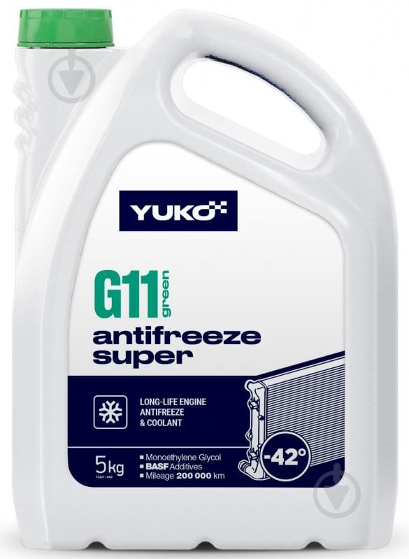 Антифриз YUKO Antifreeze Super G11 - 40°С 5 л зелений - фото 1