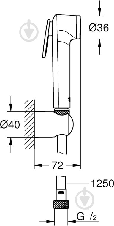 Набор для гигиенического душа Grohe Vitalio Trigger Spray 30 1 режим 26175001T - фото 2