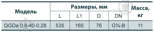 Насос заглибний Sprut свердловинний QGDа 0,8-40-0.28 - фото 5