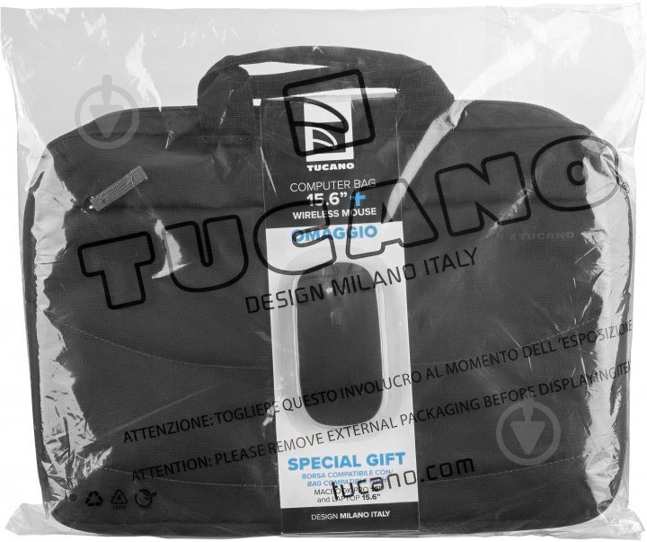 Сумка для ноутбука Tucano Idea 15.6" black (BU-BIDEA-WM) + бездротова миша - фото 9 Сумка для ноутбука Tucano Idea 15.6" black (BU-BIDEA-WM) + бездротова миша - фото 9