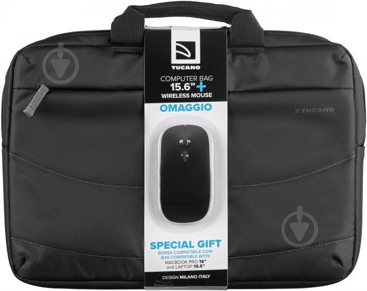 Сумка для ноутбука Tucano Idea 15.6" black (BU-BIDEA-WM) + бездротова миша - фото 2 Сумка для ноутбука Tucano Idea 15.6" black (BU-BIDEA-WM) + бездротова миша - фото 2