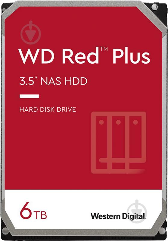 Жесткий диск Western Digital WD Red Plus 6 ТБ 3,5" SATA (WD60EFPX) red - фото 1