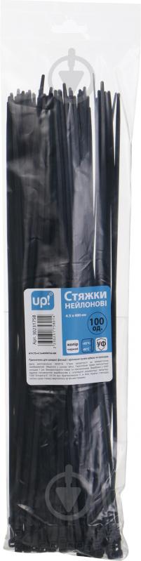 Стяжка для кабелю UP! (Underprice) 4.5х400 мм 100 шт. чорний - фото 2