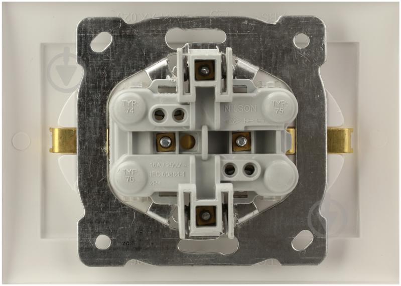 Розетка двойная с заземлением Nilson Touran без шторок белый 24111025 - фото 2