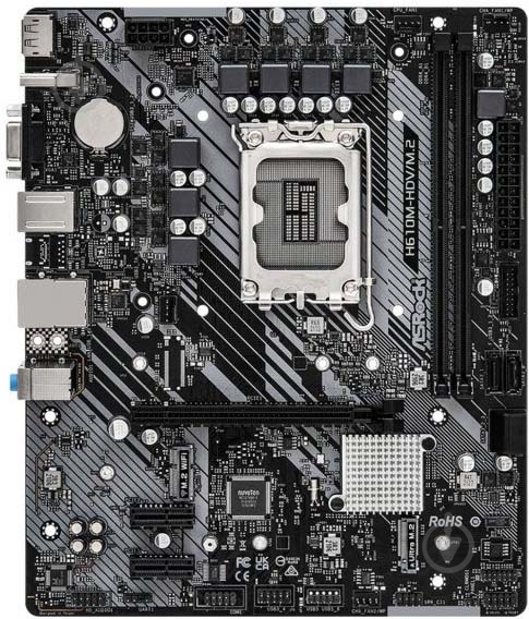 Материнская плата ASRock H610M-HDV (Socket 1700, Intel H610, micro ATX) - фото 1