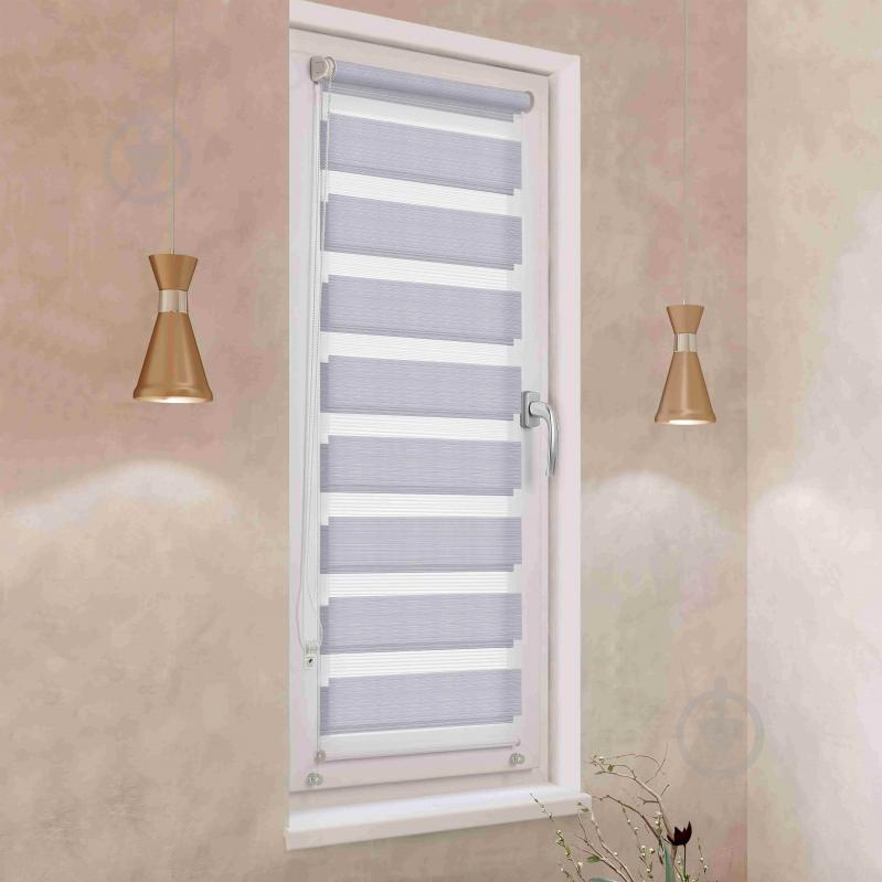 Ролета міні день-ніч Rollotex з фіксацією під нахил BH 213 Світло-сіра 82x140 см - фото 2