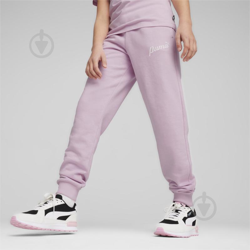 Штани Puma ESS+ SCRIPT PANTS TR G 67940760 р. 152 рожевий - фото 3