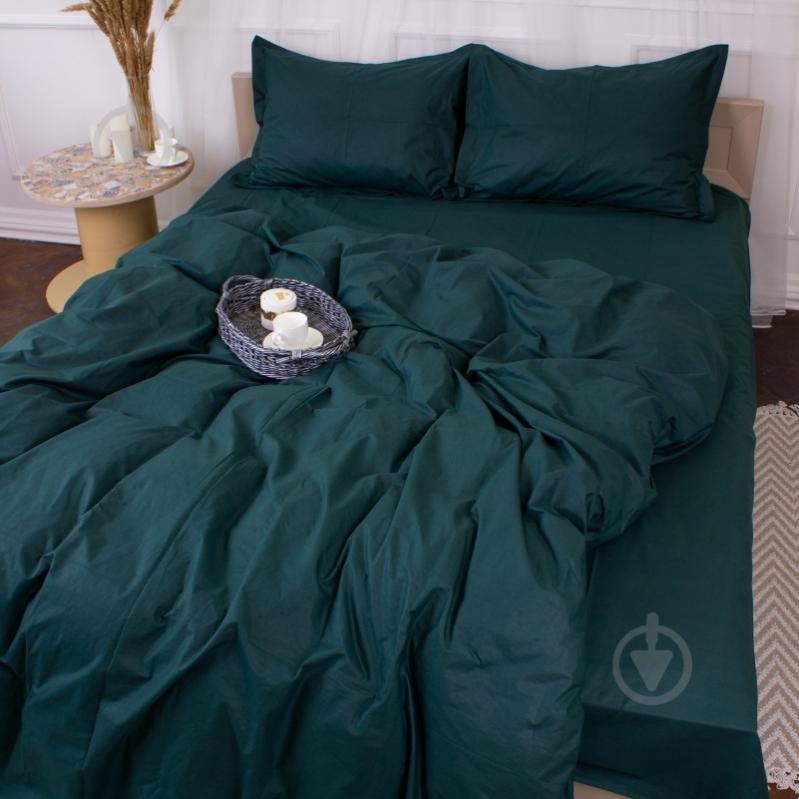Комплект постільної білизни MirSon Poplin Line 091 Emerald смарагдовий - фото 1
