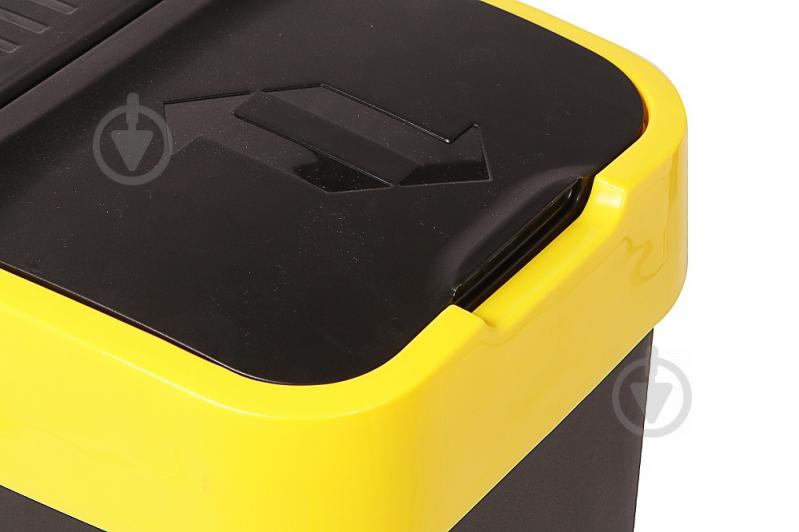 Бак для сміття з кришкою Heidrun Push & Up 35 л чорний із жовтим 1343 - фото 6