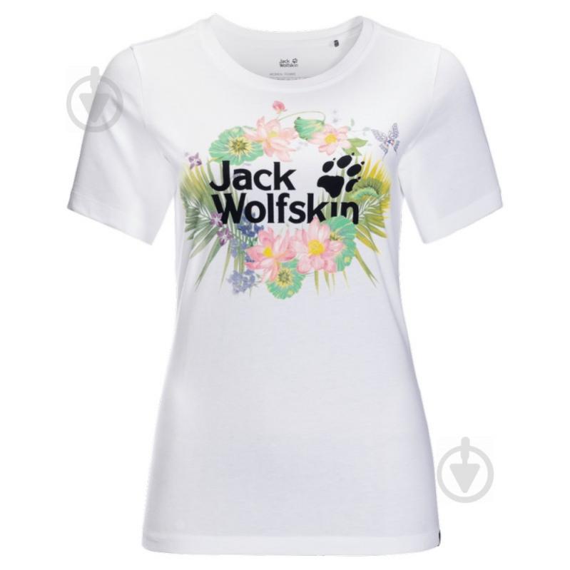 Футболка Jack Wolfskin PARADISE LOGO T W 1807661-5018 р.L білий - фото 1