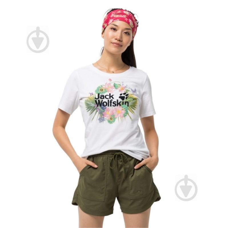 Футболка Jack Wolfskin PARADISE LOGO T W 1807661-5018 р.L білий - фото 2