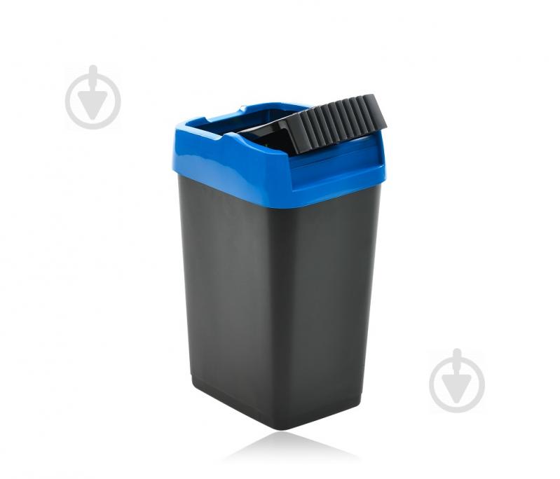 Бак для сміття з кришкою Heidrun Push & Up 35 л синій - фото 7