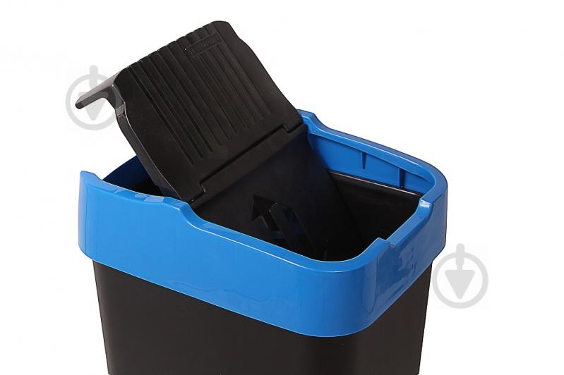 Бак для сміття з кришкою Heidrun Push & Up 35 л синій - фото 2