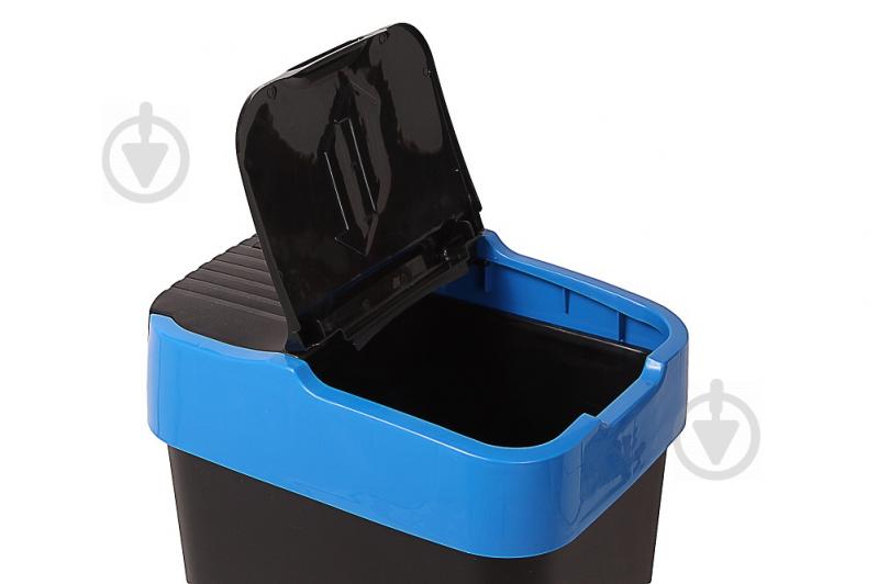 Бак для сміття з кришкою Heidrun Push & Up 35 л синій - фото 5