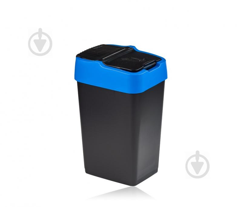 Бак для сміття з кришкою Heidrun Push & Up 35 л синій - фото 6