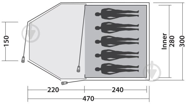 Палатка туристическая Easy Camp Eclipse 500 Gold Red 120349 - фото 2
