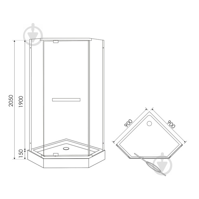 Душова кабіна Imprese Valtice 90x90x205 см i53388 - фото 2