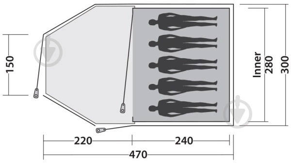 Палатка туристическая Easy Camp EASY CAMP ECLIPSE 500 TEAL GREEN 120350 - фото 6